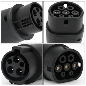 प्रकार 1 से प्रकार 2 ईवी चार्जिंग एडाप्टर SAE J1772 से IEC62196 32A 250V 8KW 3