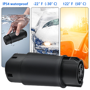 प्रकार 1 से प्रकार 2 ईवी चार्जिंग एडाप्टर SAE J1772 से IEC62196 32A 250V 8KW 4